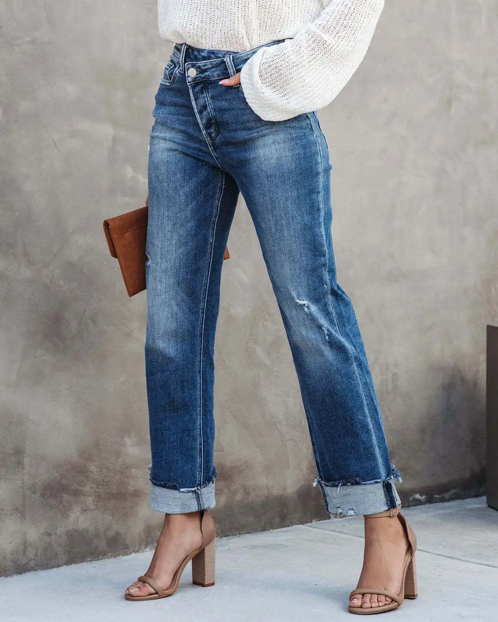 Drune | Trendy Jeanshose mit Hoher Taille