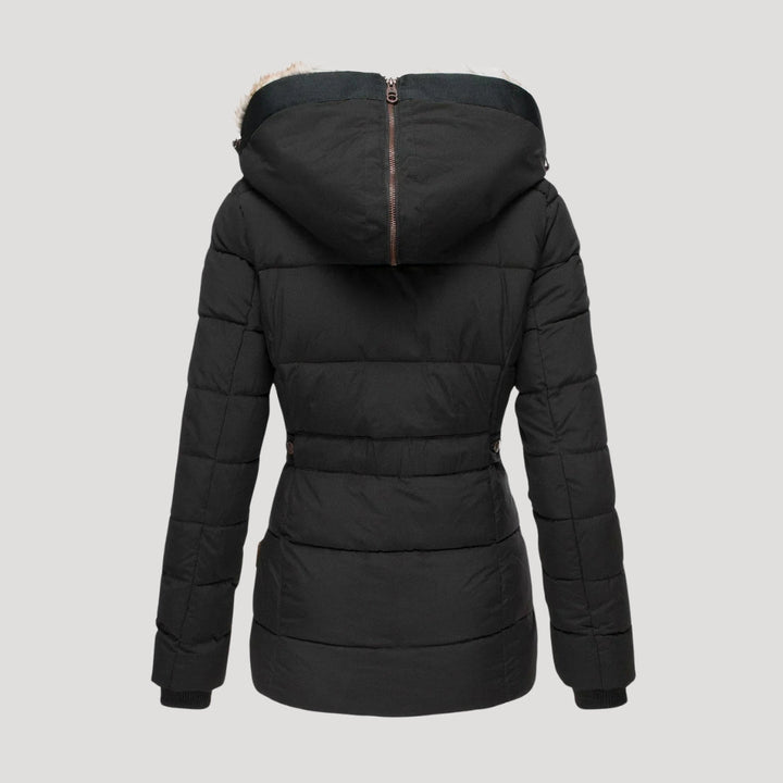 Drune | Damen gepolsterter Wintermantel mit Kunstpelzkragen Jacke
