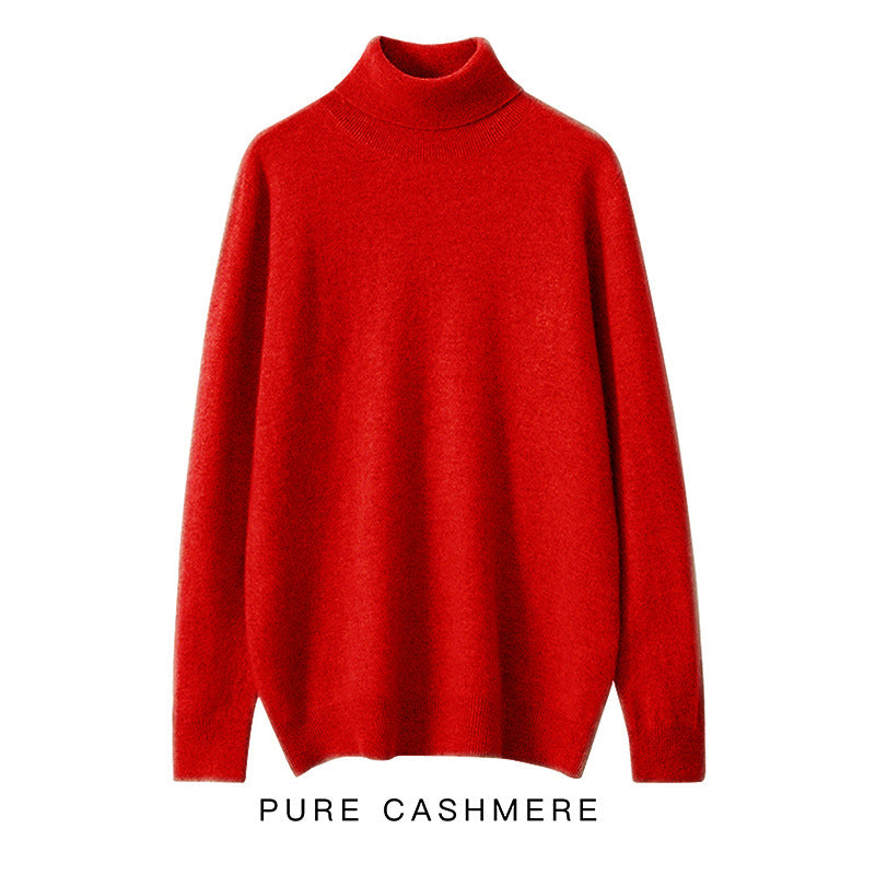 Herren-Rollkragenpullover aus reiner Wolle, Strick