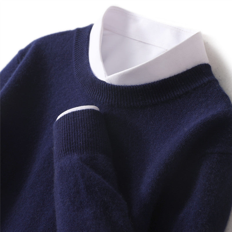 Herren-Pullover, Rundhalsausschnitt, locker geschnitten