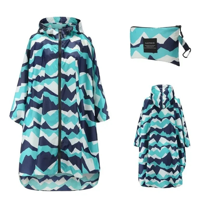 Drune | Poncho mit geometrischem grafischen Druck