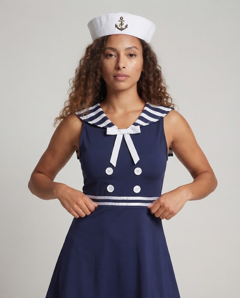 Damen Matrosen-Kleid mit eleganten Details Drune