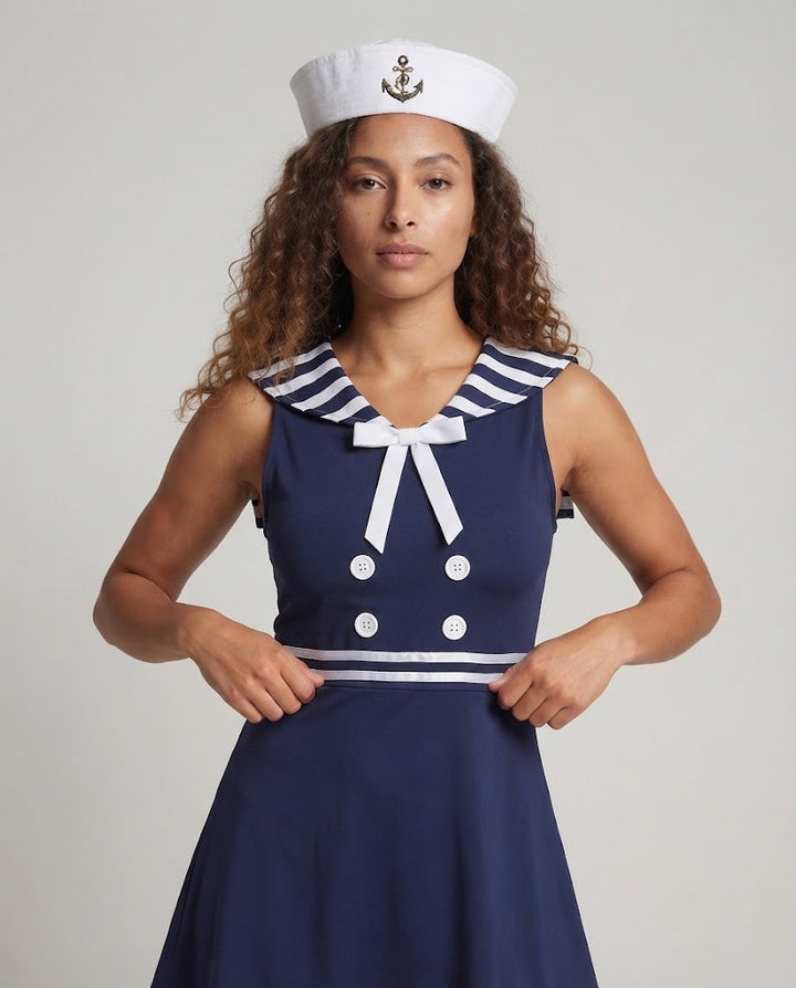 Damen Matrosen-Kleid mit eleganten Details Drune