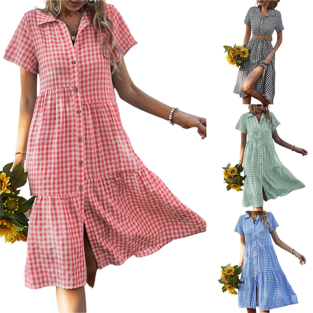 Drune | Hemdkragen kariertes Kleid