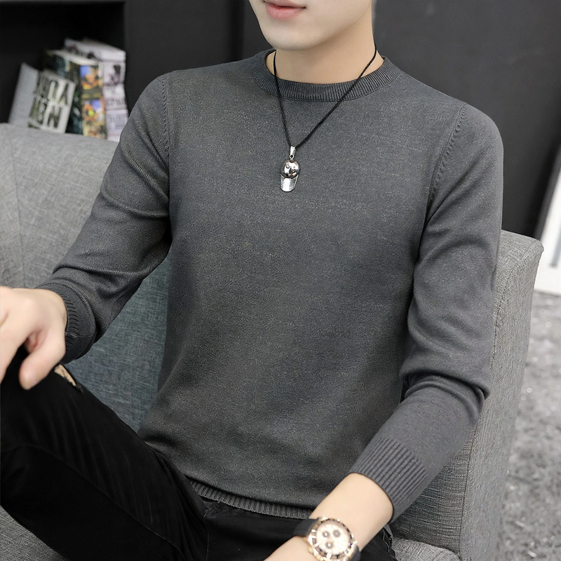 Herren-Strickpullover mit halbem Kragen, wärmeisolierend