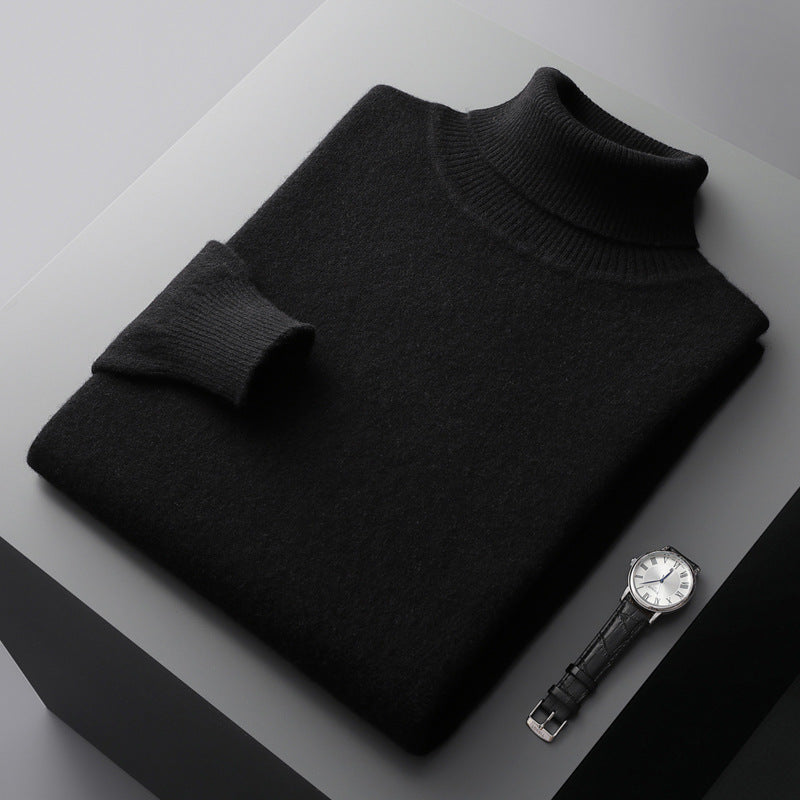 Herren-Rollkragenpullover aus 100% Wolle, große Größen