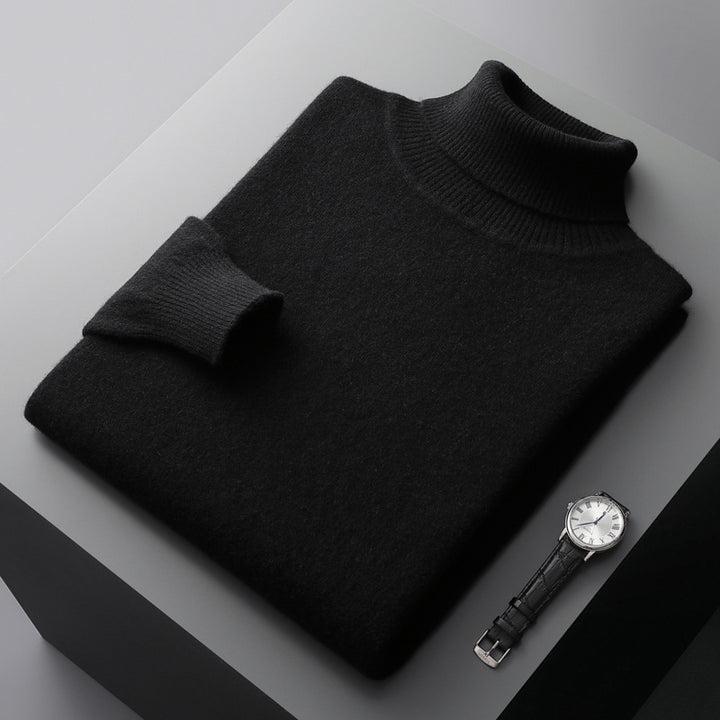 Herren-Rollkragenpullover aus 100% Wolle, große Größen
