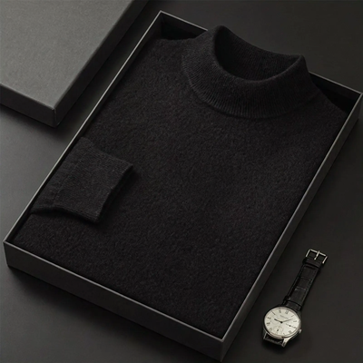 Herren-Wollpullover mit Rollkragen, weich und warm