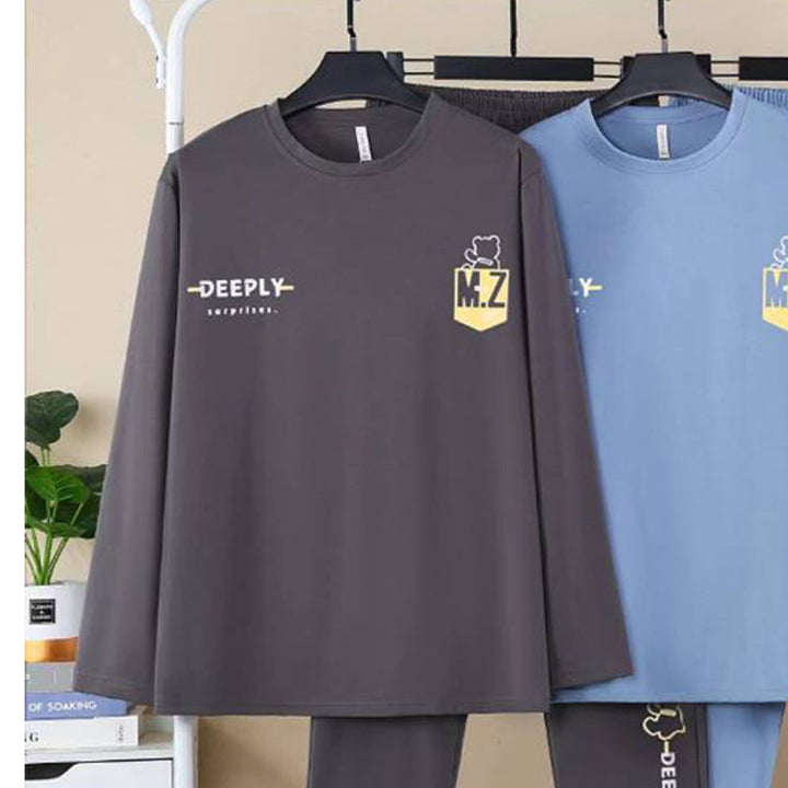 Herren-Pyjama-Set aus gekämmter Baumwolle, elastisch