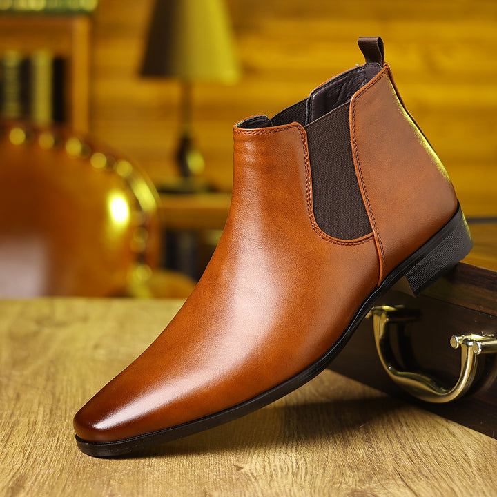Elegante Chelsea-Stiefel, PU-Leder, spitz zulaufend