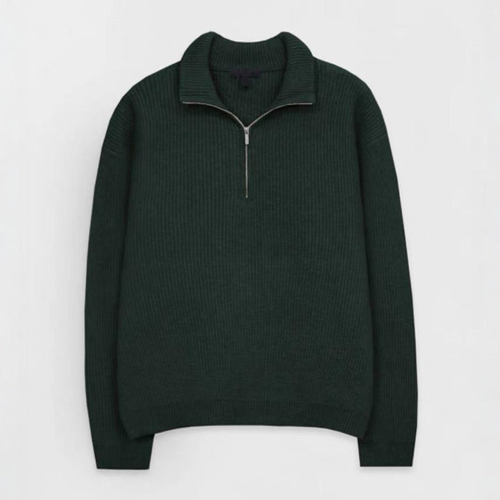 Herren Strickpullover mit Stehkragen und Reißverschluss