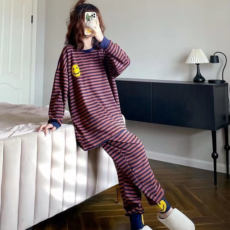 Warmes Pyjama-Set, Gefüttert, Große Größen