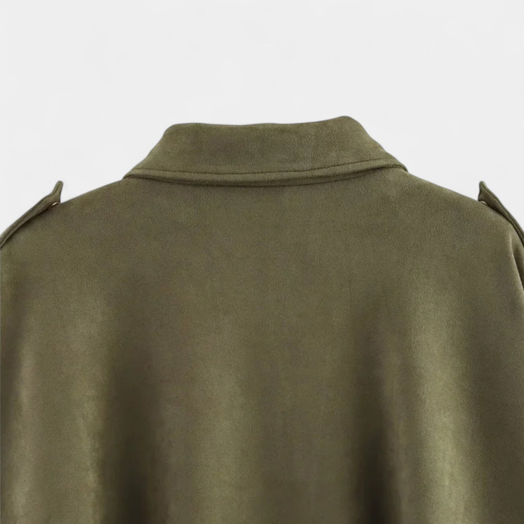 Drune | Modehaus - Damenjacke im Militärstil aus Wildlederimitat