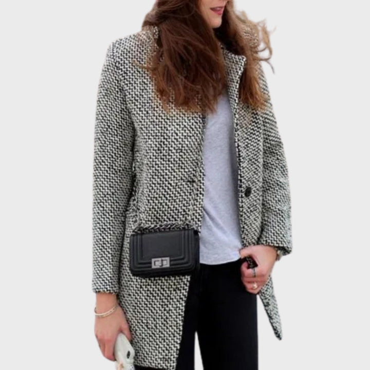 Drune | Herbst Hahnentritt Wollmantel