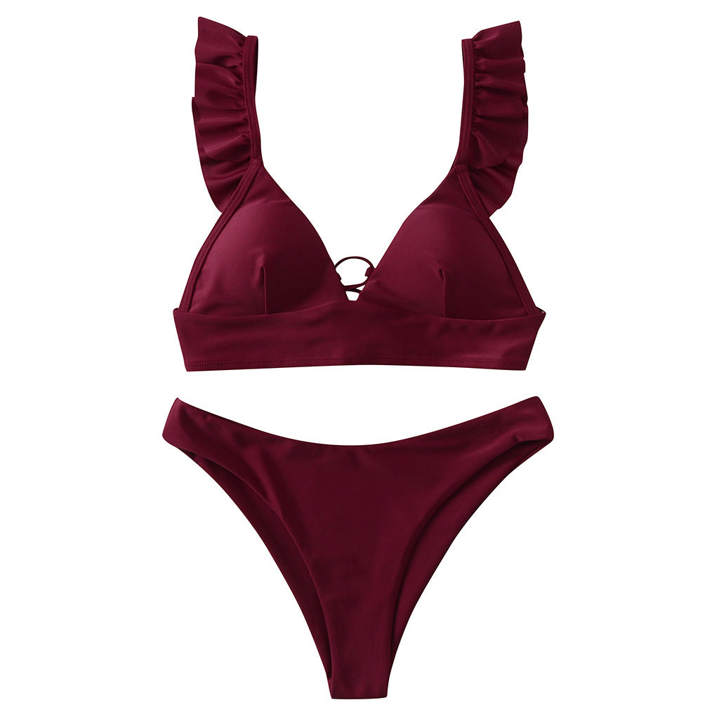 Damen Triangel-Bikini mit verstellbaren Trägern und auffälligem Galaxie-Design Drune