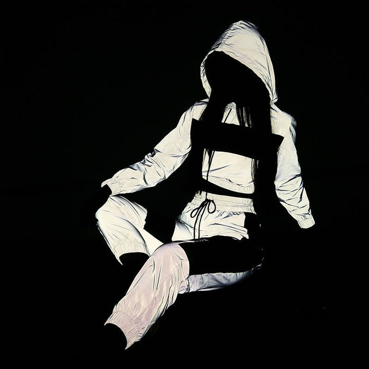 Damen sportliches cropped Hoodie mit stylishem Farbblockdesign Drune