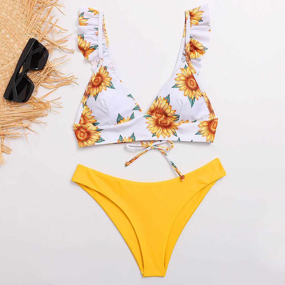 Damen Triangel-Bikini mit verstellbaren Trägern und auffälligem Galaxie-Design Drune