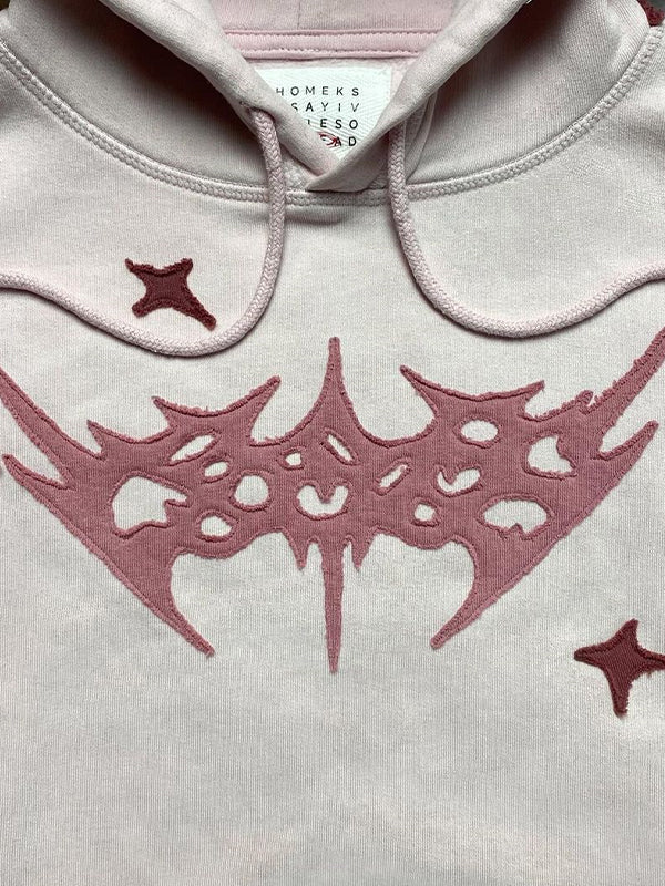 Drune | Kontrastfarbe Buchstaben Oversized Hoodie mit langen Ärmeln