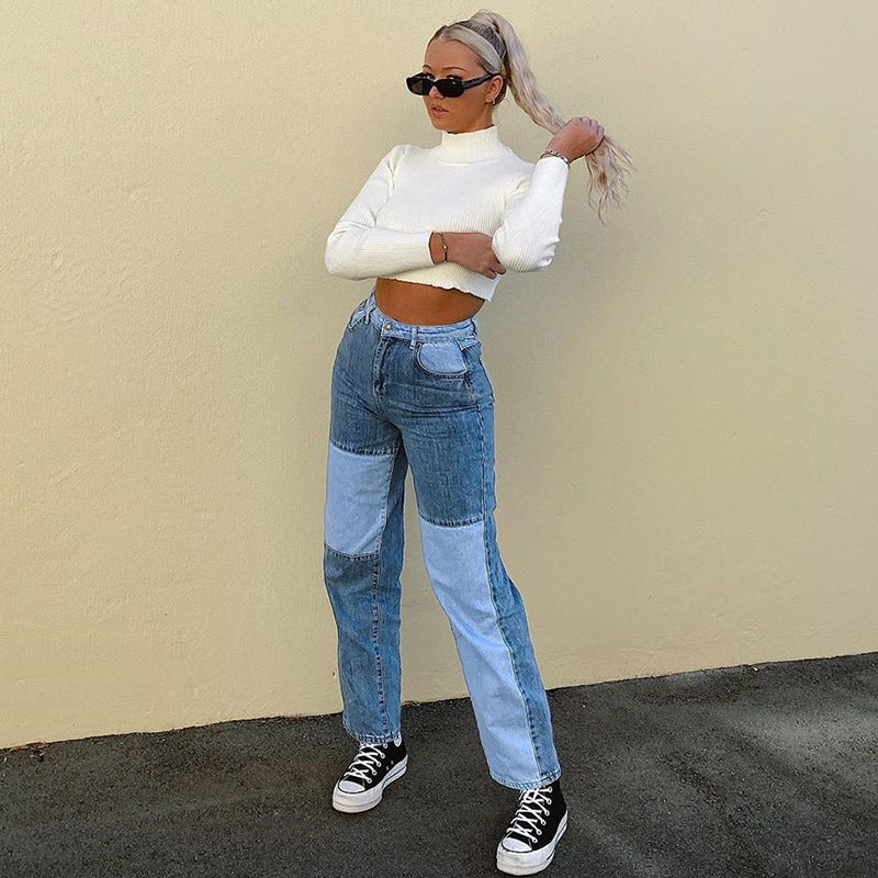 Drune Jeans mit hohem Bund und geradem Bein Damen