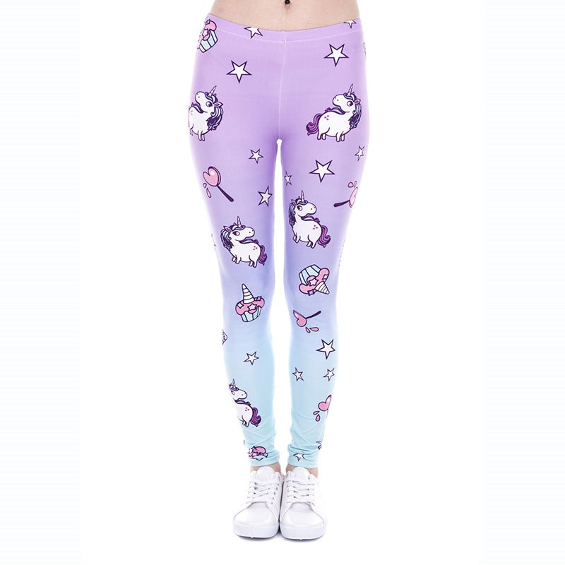 Damen Mandala-Ombre Leggings mit hohem Bund und formendem Stretch Drune