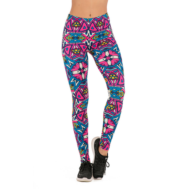 Damen Mandala-Ombre Leggings mit hohem Bund und formendem Stretch Drune