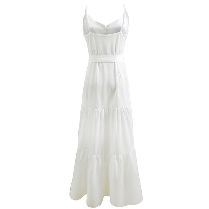 Damen Maxi-Kleid mit knöpfbarer Front und fließendem Rock Drune
