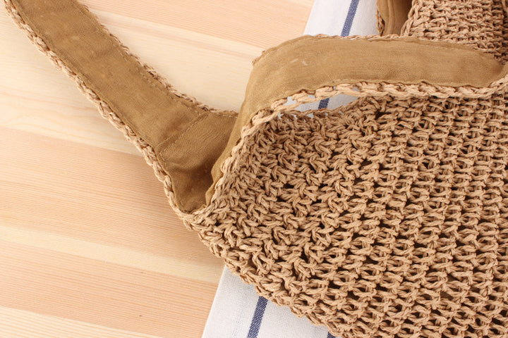 Drune | Schultertasche Aus Geflochtenem Stroh