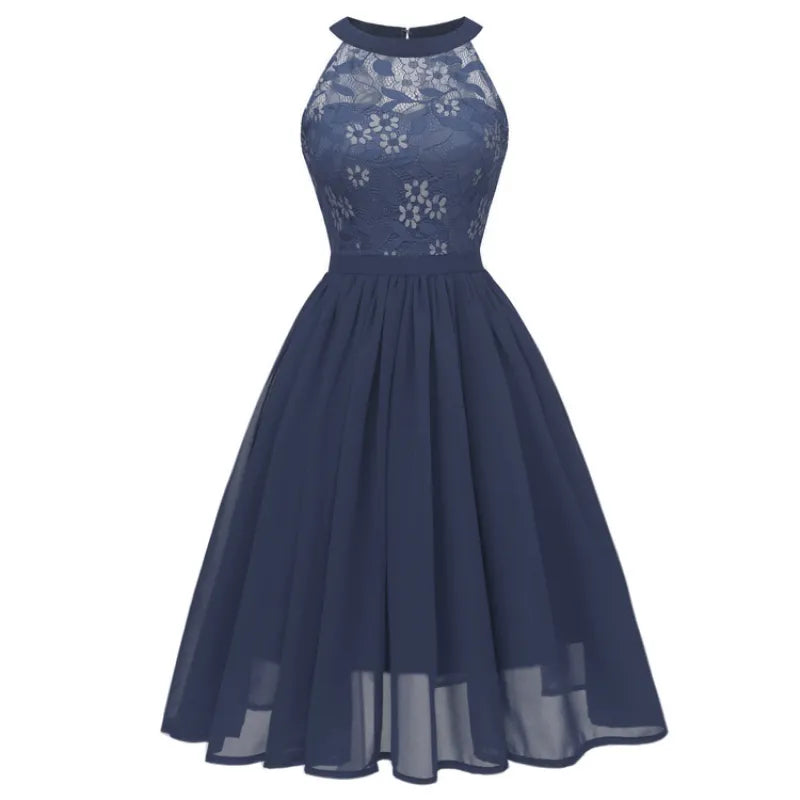 Drune | Chiffonkleid mit Spitze und Rüschen