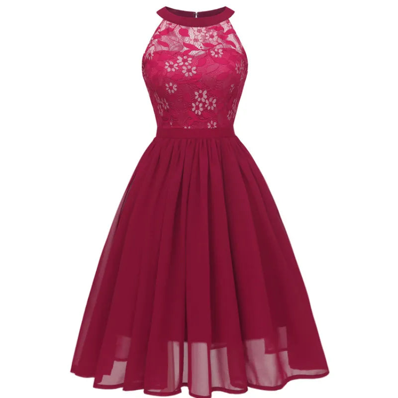 Drune | Chiffonkleid mit Spitze und Rüschen