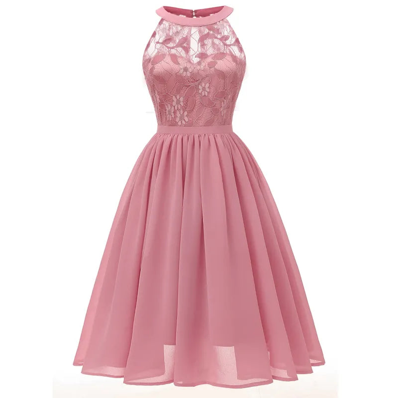 Drune | Chiffonkleid mit Spitze und Rüschen