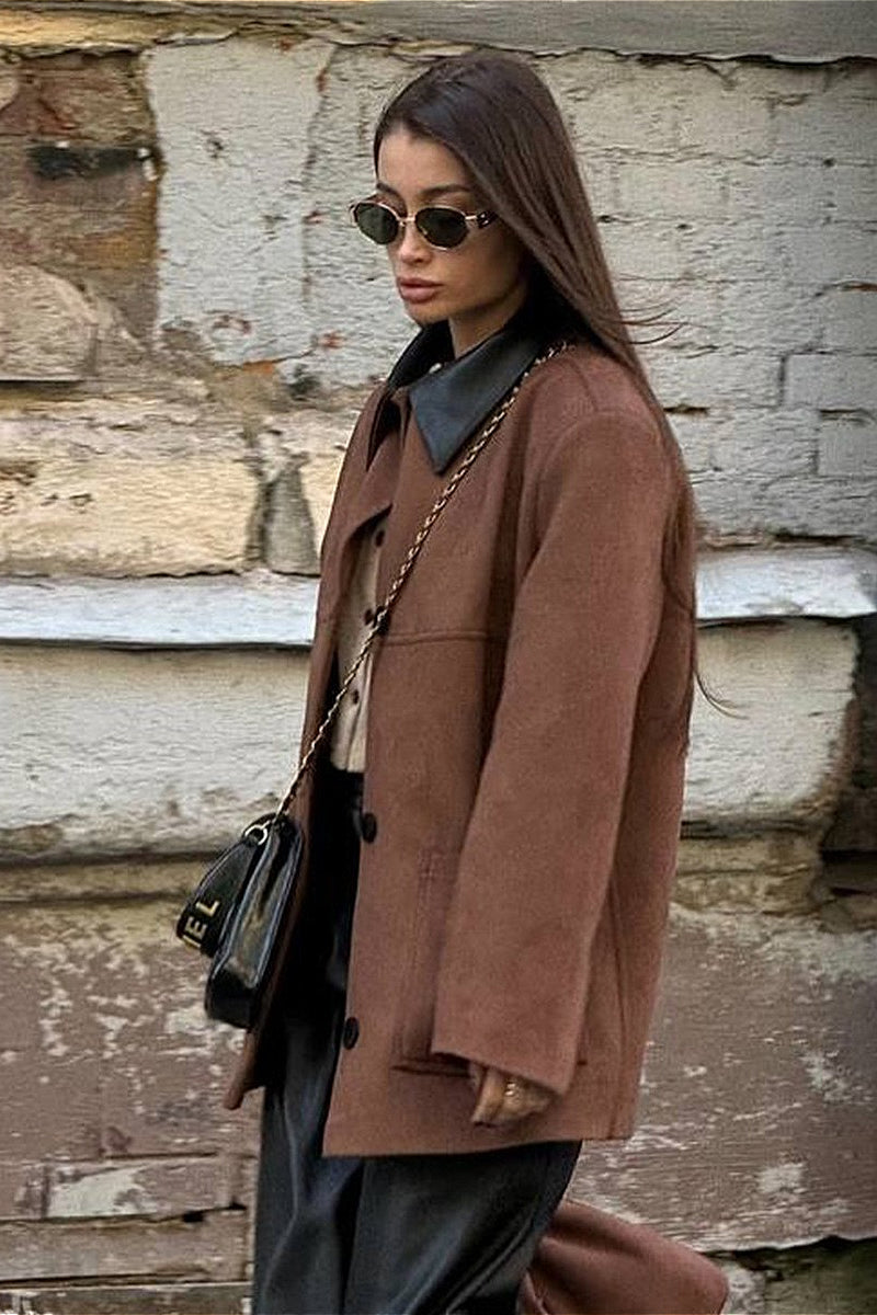 Drune | Retro suede collar contrast jacket