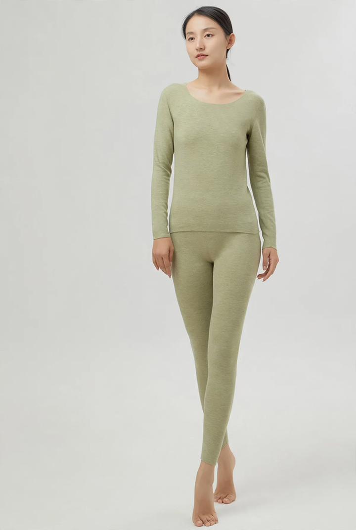 Thermo-Unterwäsche-Set, Kaschmir-Seide-Mix, Damen