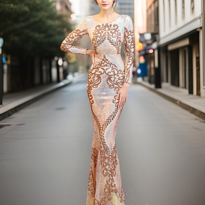 Drune - Hochwertiges, rückenfreies Pailletten-Kleid
