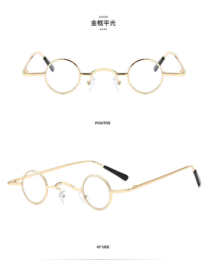 Drune | Retro Sonnenbrille mit Kleinem Runden Rahmen für Herren
