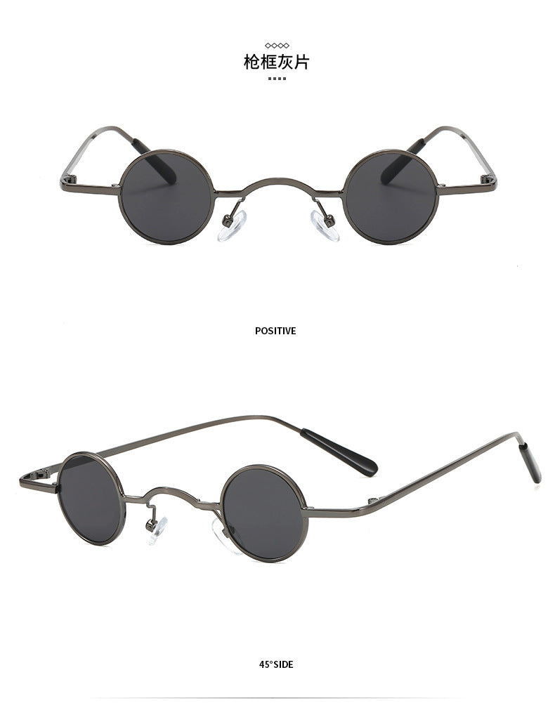 Drune | Retro Sonnenbrille mit Kleinem Runden Rahmen für Herren