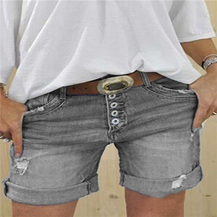 Drune | Lässige Ripped Denim-Shorts