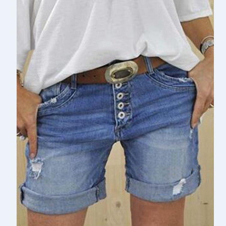 Drune | Lässige Ripped Denim-Shorts