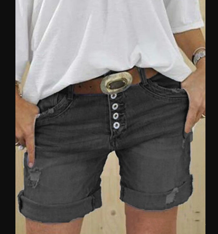 Drune | Lässige Ripped Denim-Shorts
