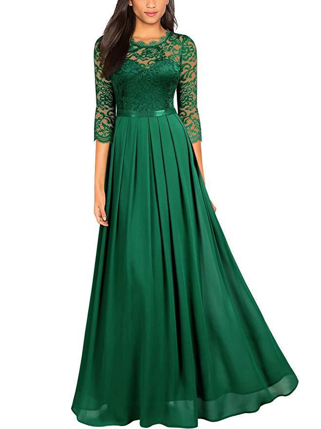 Drune | Elegantes Chiffon Kleid Mit Spitzen Einsätzen Für Brautjungfern