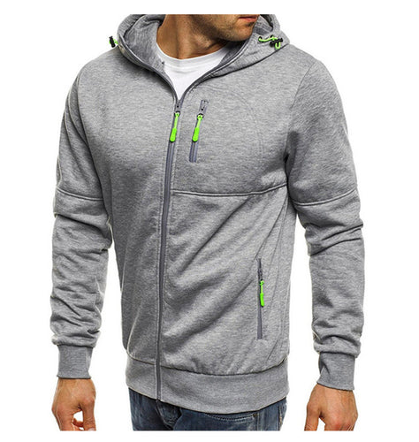 Herren sportliche Kapuzenjacke mit praktischen Reißverschlusstaschen und atmungsaktivem Material Drune