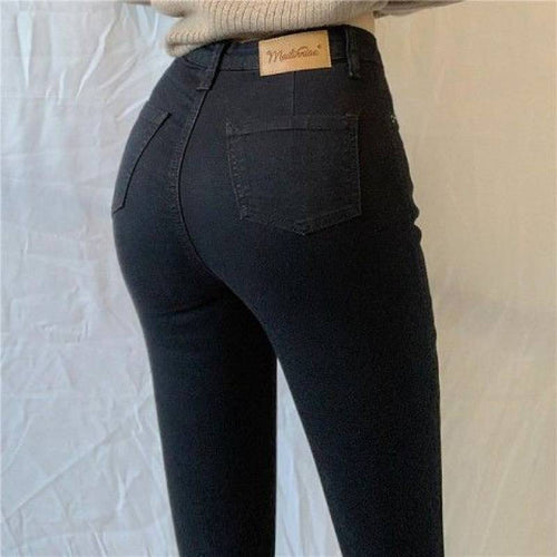 Drune-Denim-Hose mit hoher Taille und großer Größe