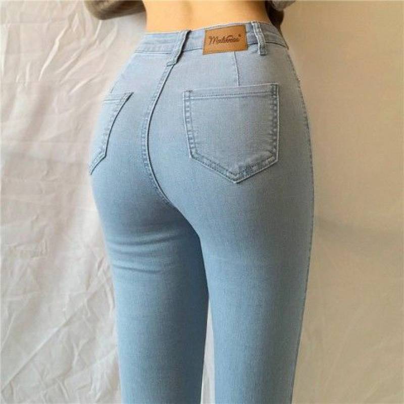 Drune-Denim-Hose mit hoher Taille und großer Größe