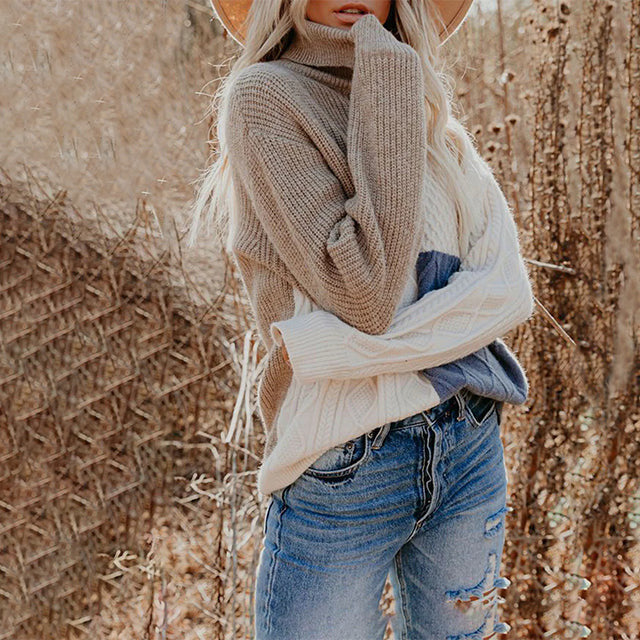 Drune | Strickpullover mit Kontrastierendem Rollkragen