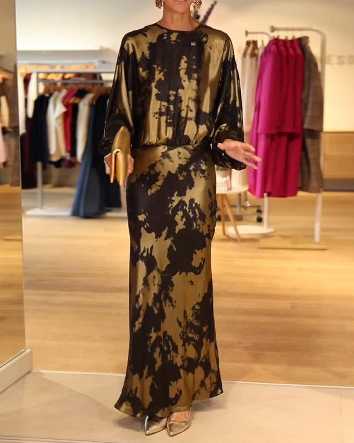 Drune | Bedrucktes Langärmeliges Kleid