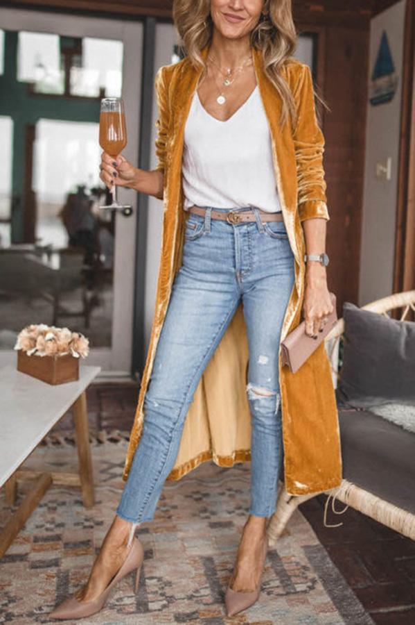 Drune | Damen Stylische Wildleder Kimono Jacke