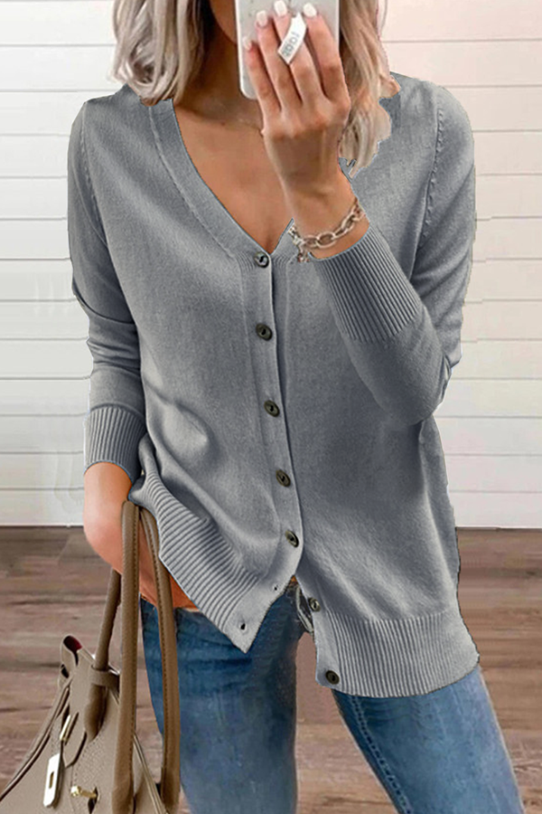Drune | Lässiger Pullover mit V-Ausschnitt und Schnalle