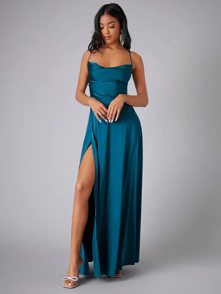 Drune | Seiden-Maxikleid mit Geflochtenem Rücken Kleid Dich für Formelle Anlässe Lucette