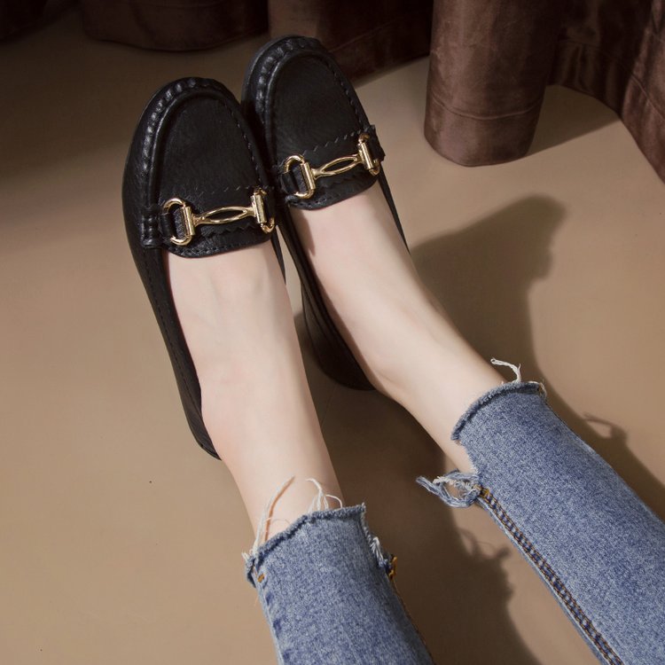Damen Mokassins mit elegantem Schnallen-Detail und markantem Designs Drune