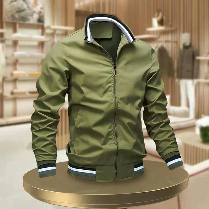 Drune | Schicke Zip up Sommerjacke Mit Rippbündchen Für Herren