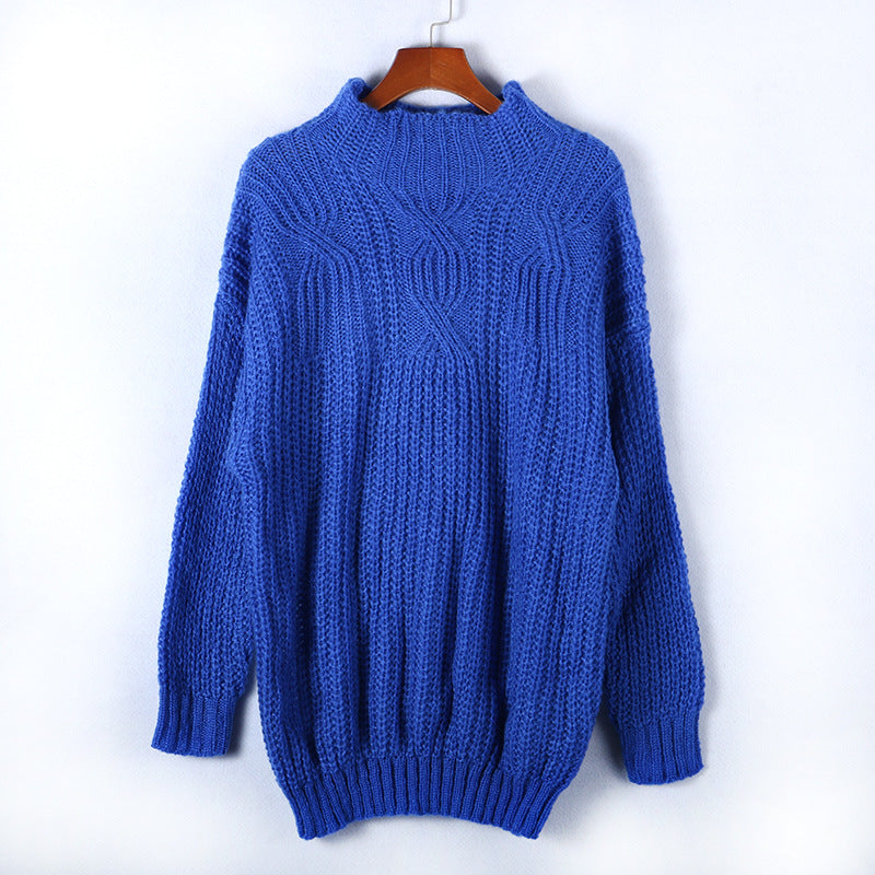 Damen kuscheliger Rollkragenpullover mit strukturiertem Zopfdesign und lässigem Schnitt Drune